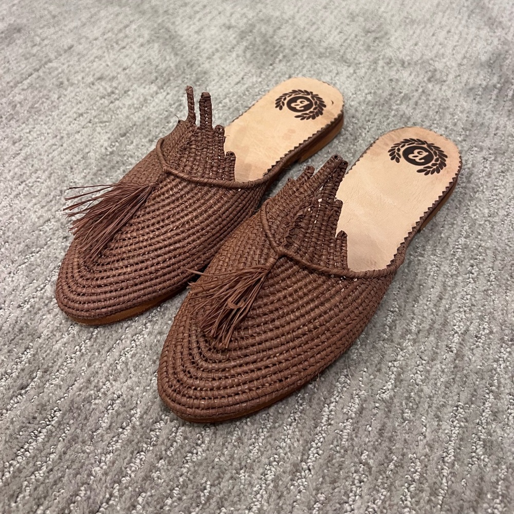 Brown Woven Slip-On Loafers hand made from Morocco